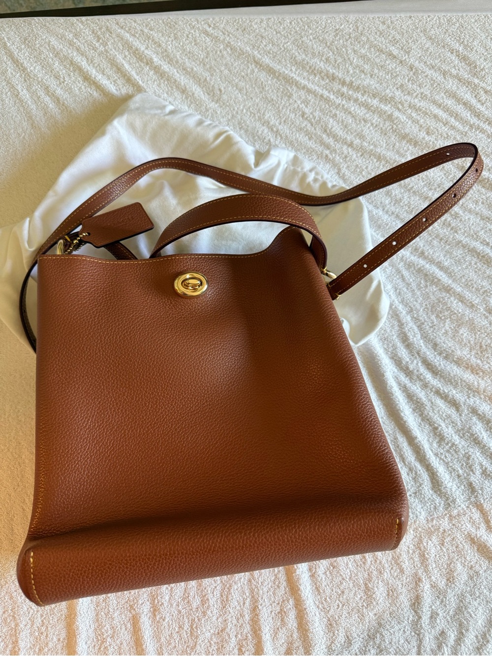 Coach Brown Pebbled Leather Charlie Bucket Bag - NWT